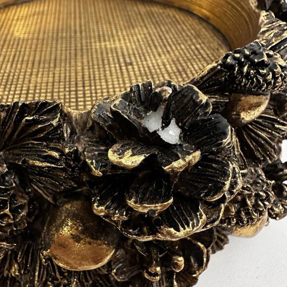 Homeworx Harry Slatkin Gold Tone Pinecone Candle Pedestal Good Condition - Picture 6 of 6